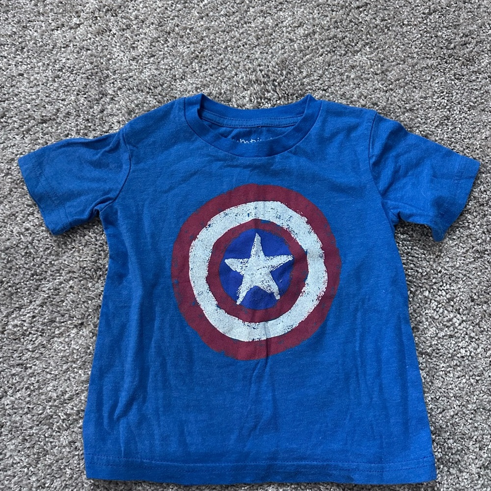 Kids Blue Captain America T-Shirt